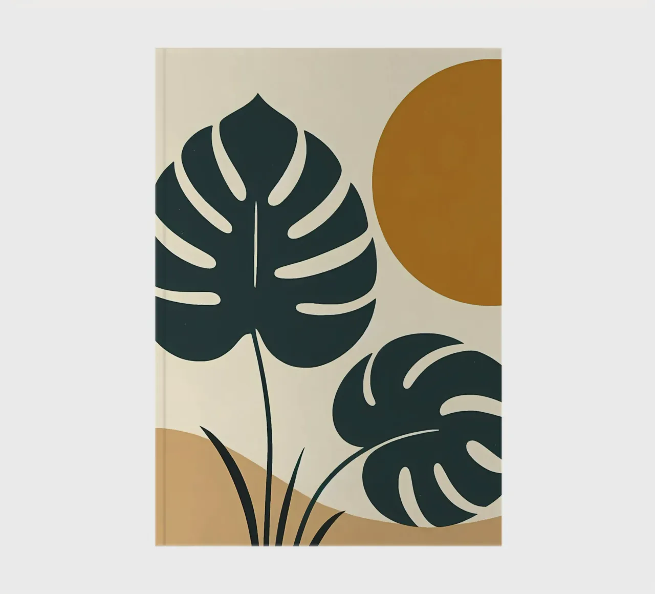 Minimalist Modern Boho Monstera Leaf Abstract notebook by Bloom And Brush