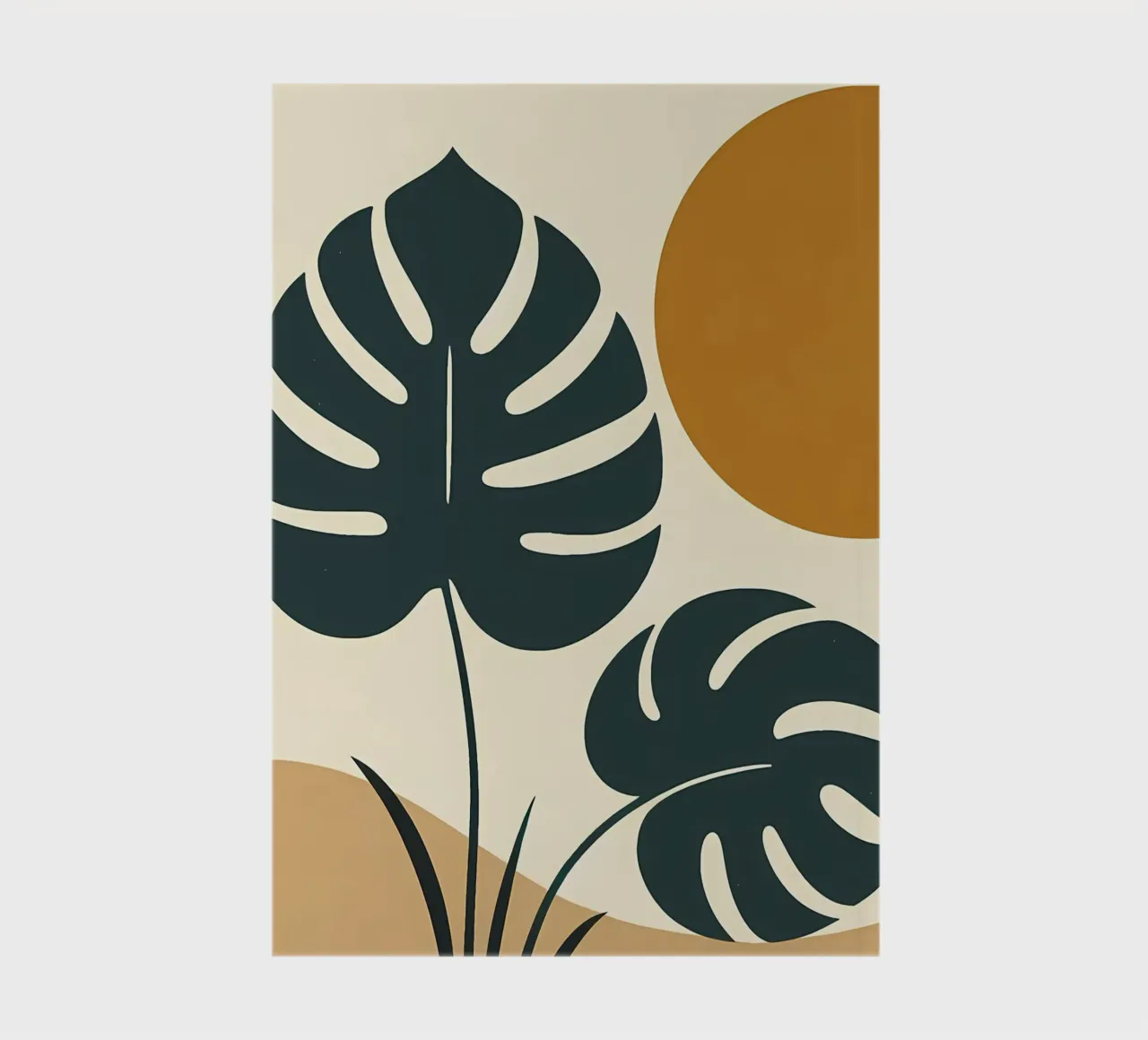 Minimalist Modern Boho Monstera Leaf Abstract notebook by Bloom And Brush