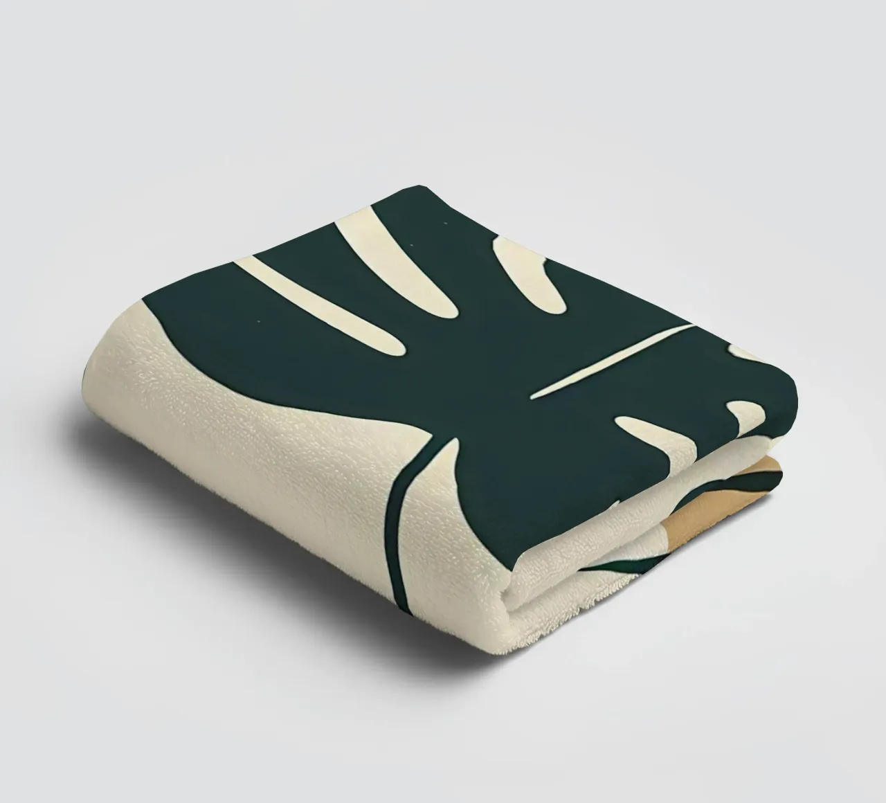 Minimalist Modern Boho Monstera Leaf Abstract towel by Bloom And Brush