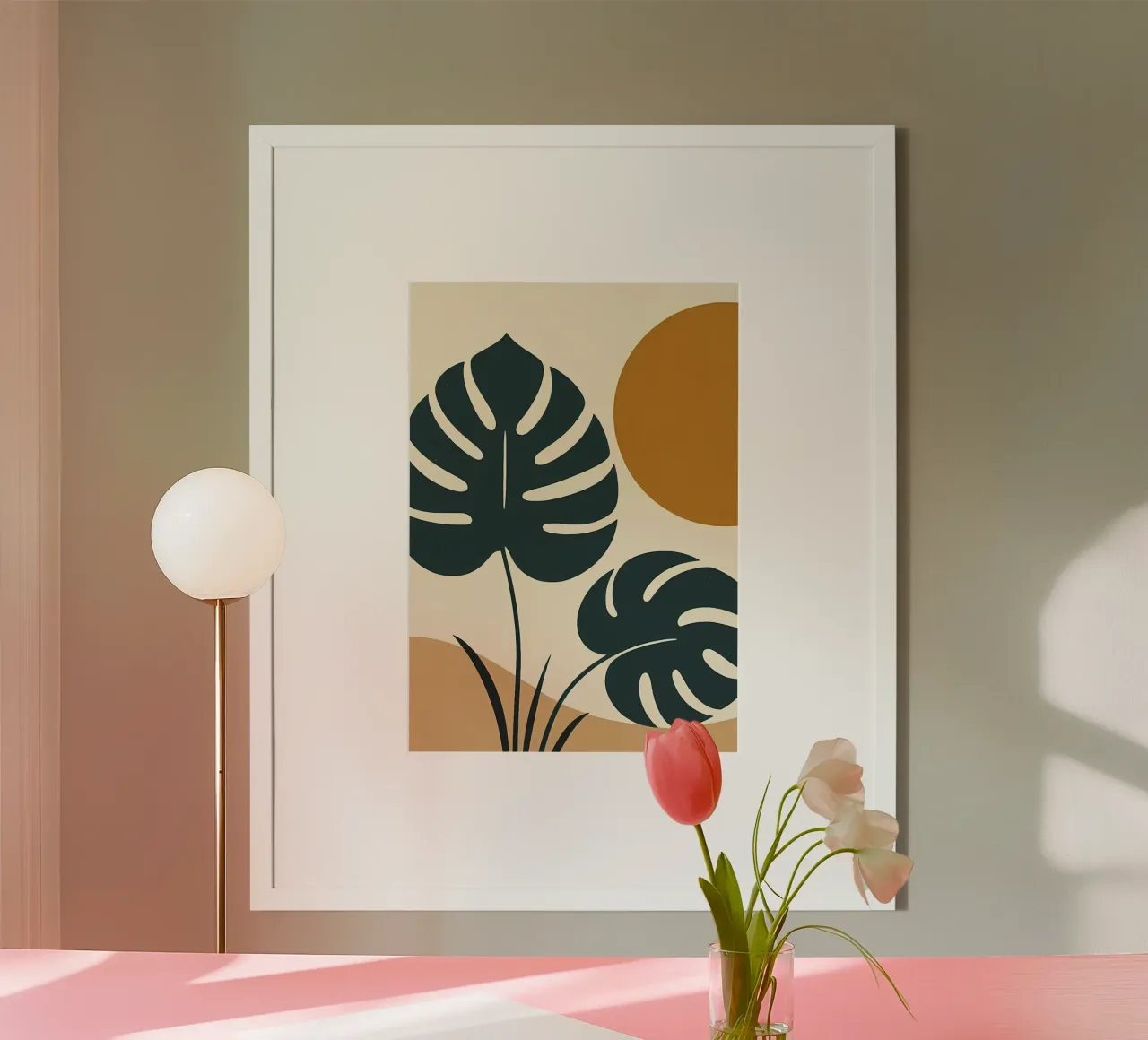 Minimalist Modern Boho Monstera Leaf Abstract hahnemühle by Bloom And Brush