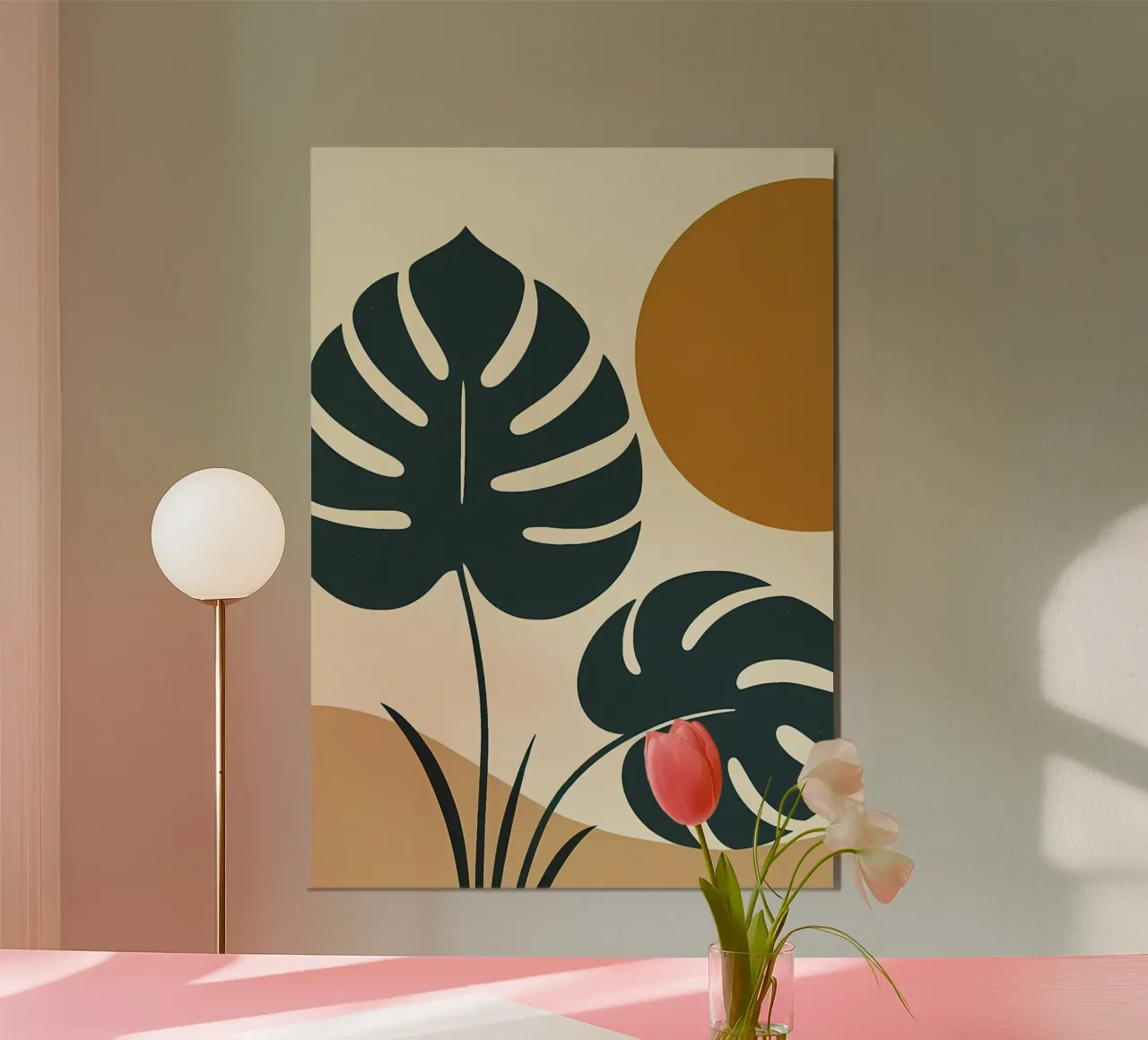 Minimalist Modern Boho Monstera Leaf Abstract hahnemühle by Bloom And Brush