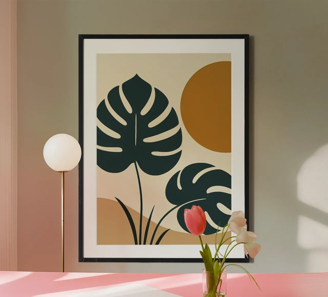 Minimalist Modern Boho Monstera Leaf Abstract hahnemühle by Bloom And Brush