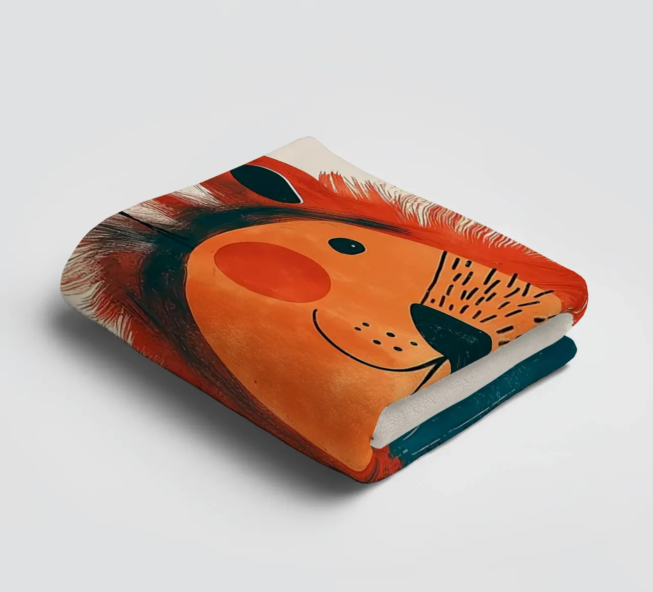 Joyful Lion with a bird towel by Damion Francis