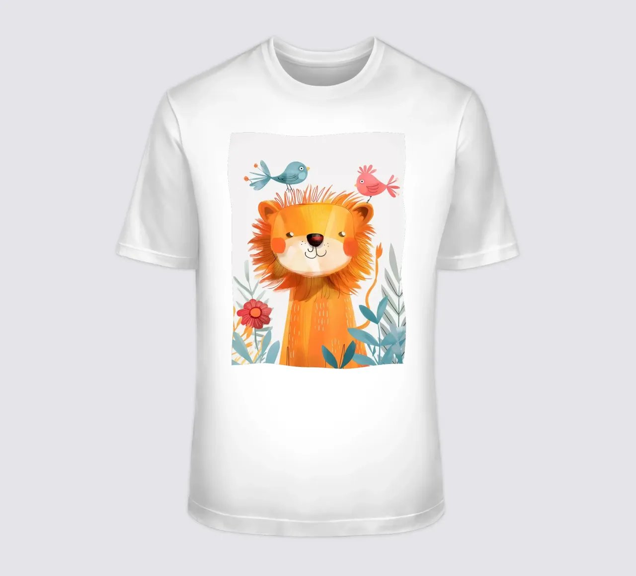 Leone gioioso con uccello t-shirt da Damion Francis
