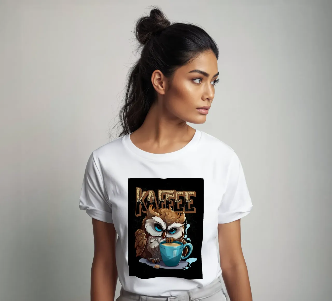 Gufo amante del caffè t-shirt da Damion Francis