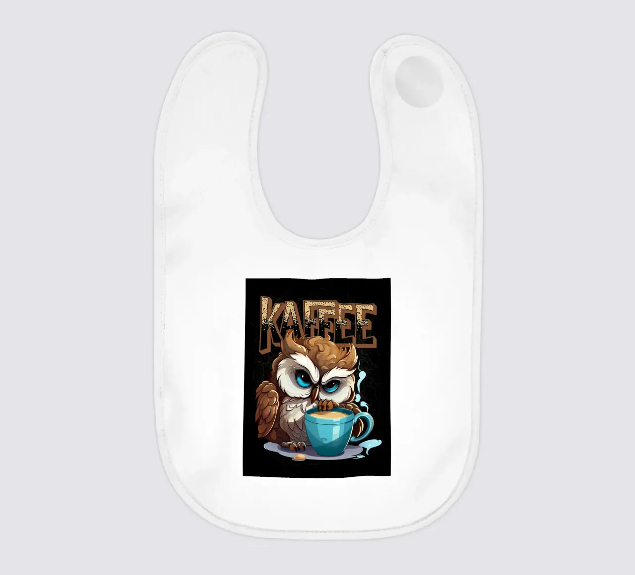 Gufo amante del caffè bavaglino da Damion Francis