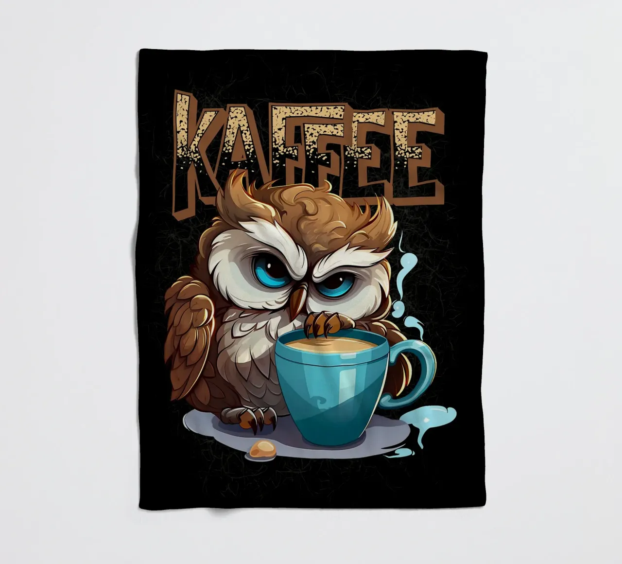 Gufo amante del caffè coperta in pile da Damion Francis