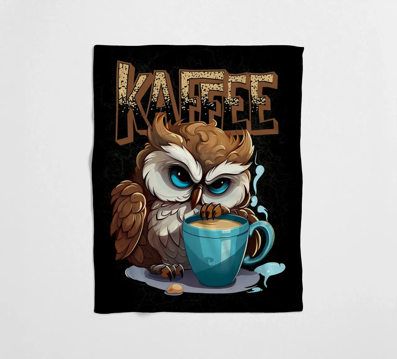 Gufo amante del caffè coperta in pile da Damion Francis