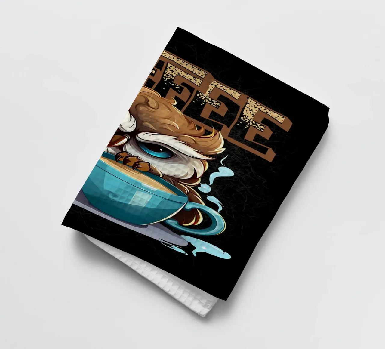 Gufo amante del caffè canovaccio da cucina da Damion Francis
