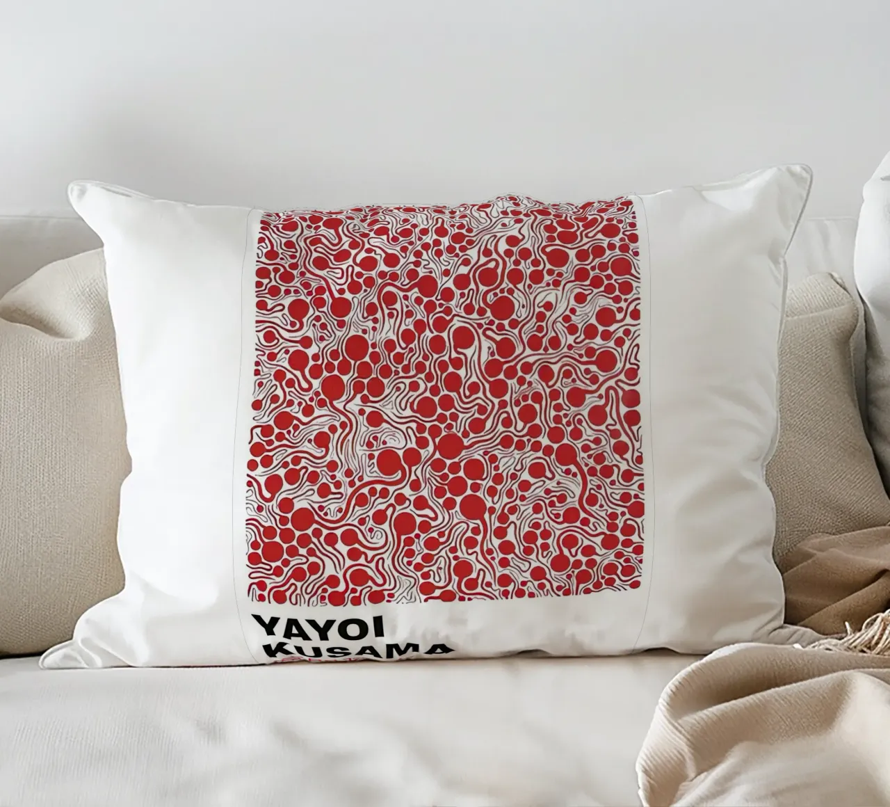 Bolla rossa Yayoi Kusama cuscino da Test Store