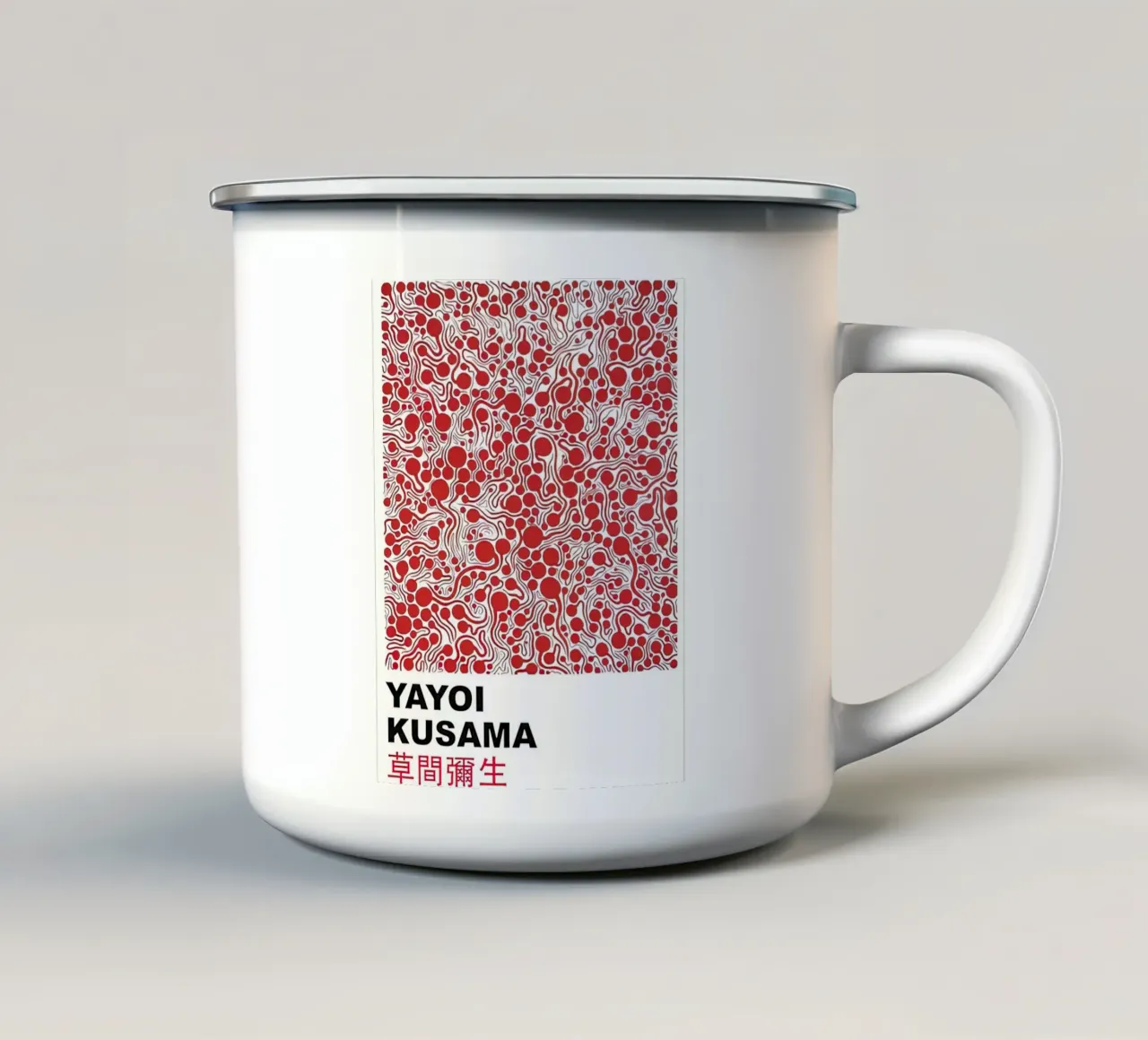 Bolla rossa Yayoi Kusama tazza in smalto da Test Store