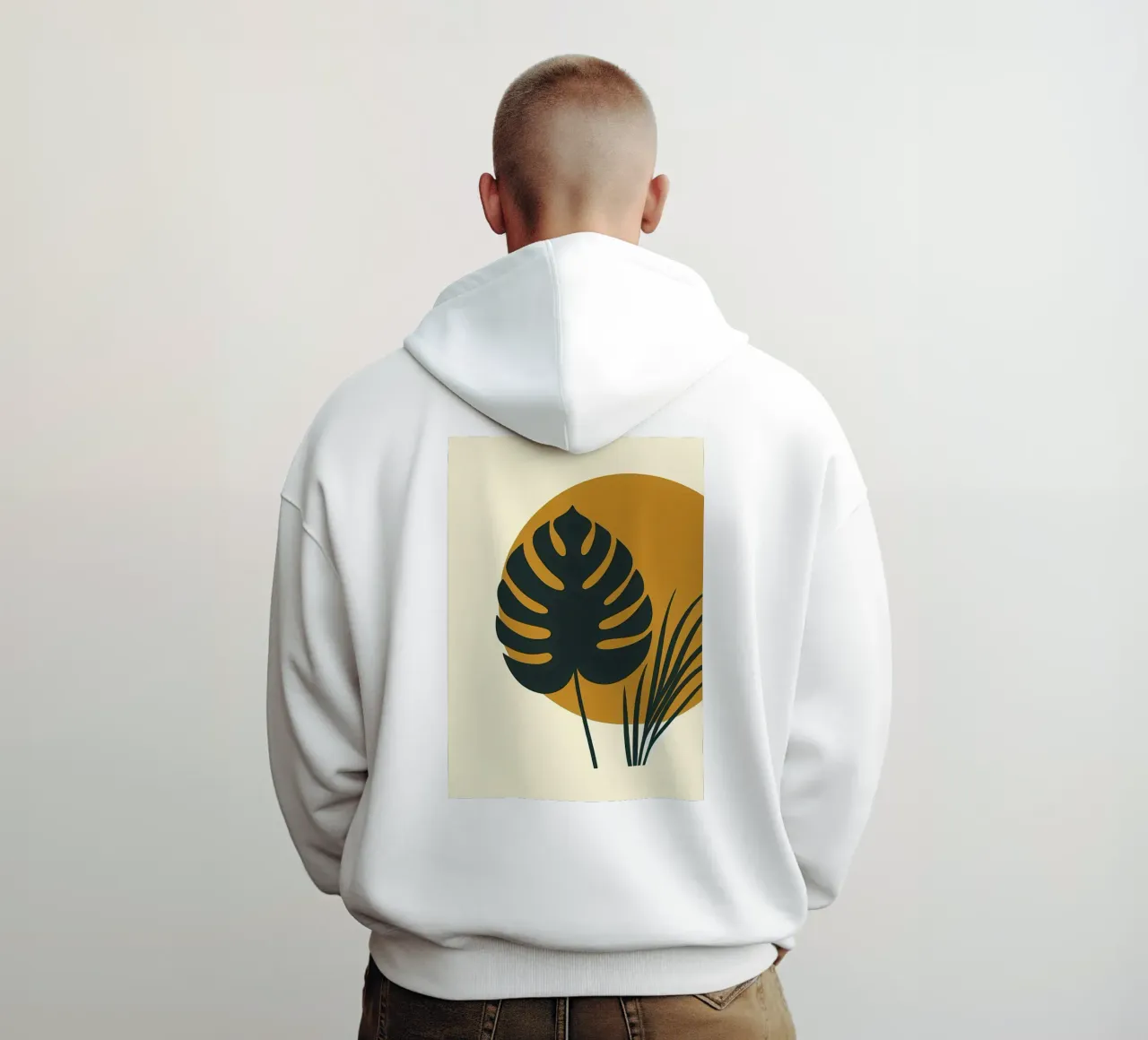 Minimalista moderno Boho Monstera Leaf astratto felpa con cappuccio da Bloom And Brush