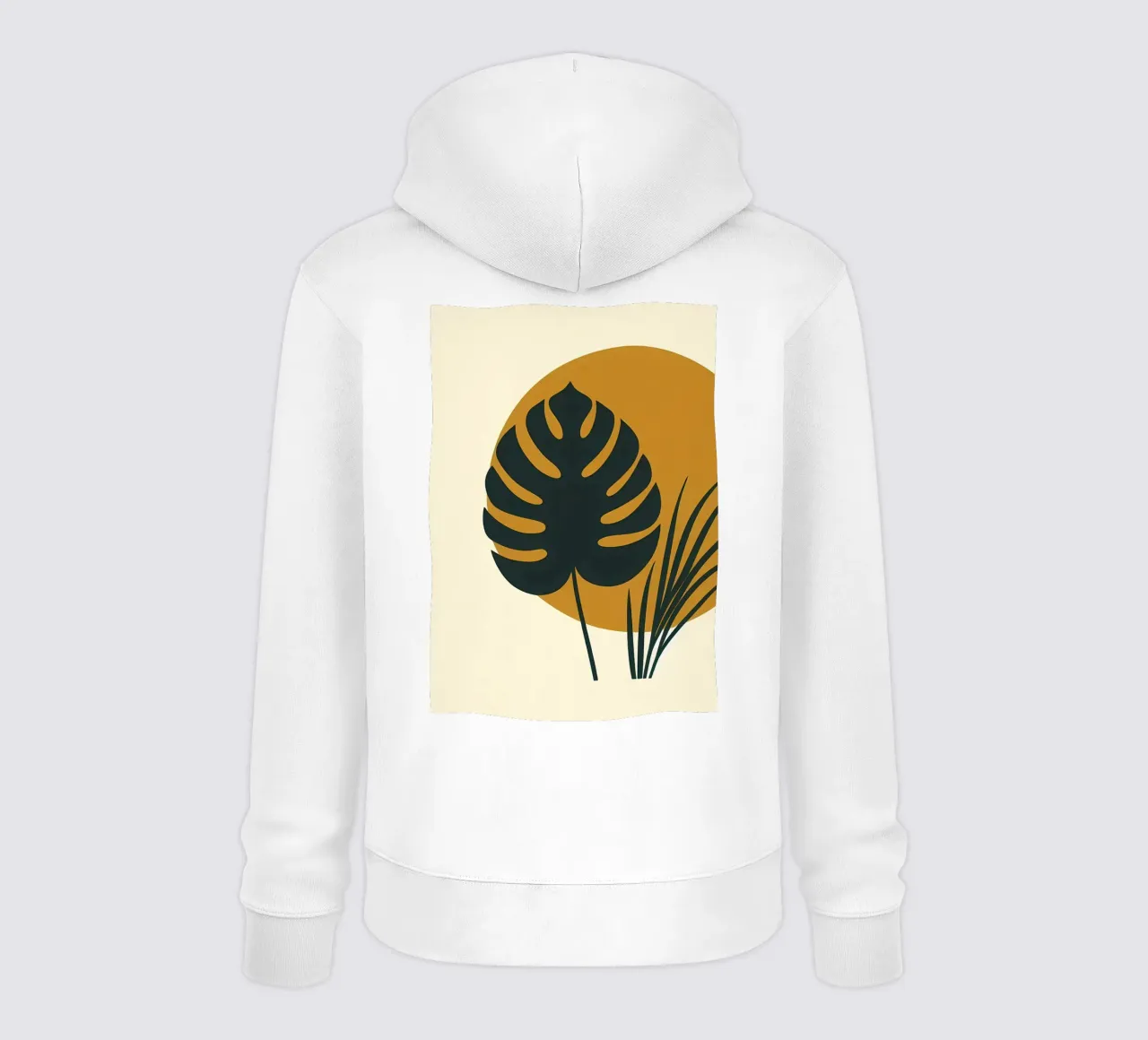 Minimalista moderno Boho Monstera Leaf astratto felpa con cappuccio da Bloom And Brush