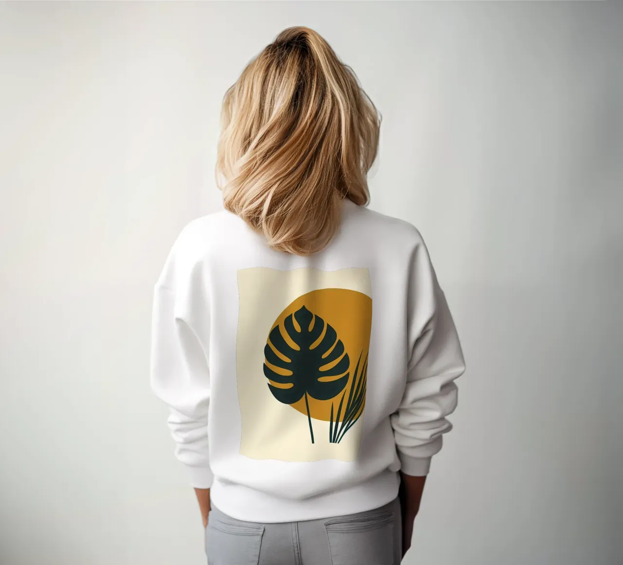 Minimalista moderno Boho Monstera Leaf astratto felpa da Bloom And Brush