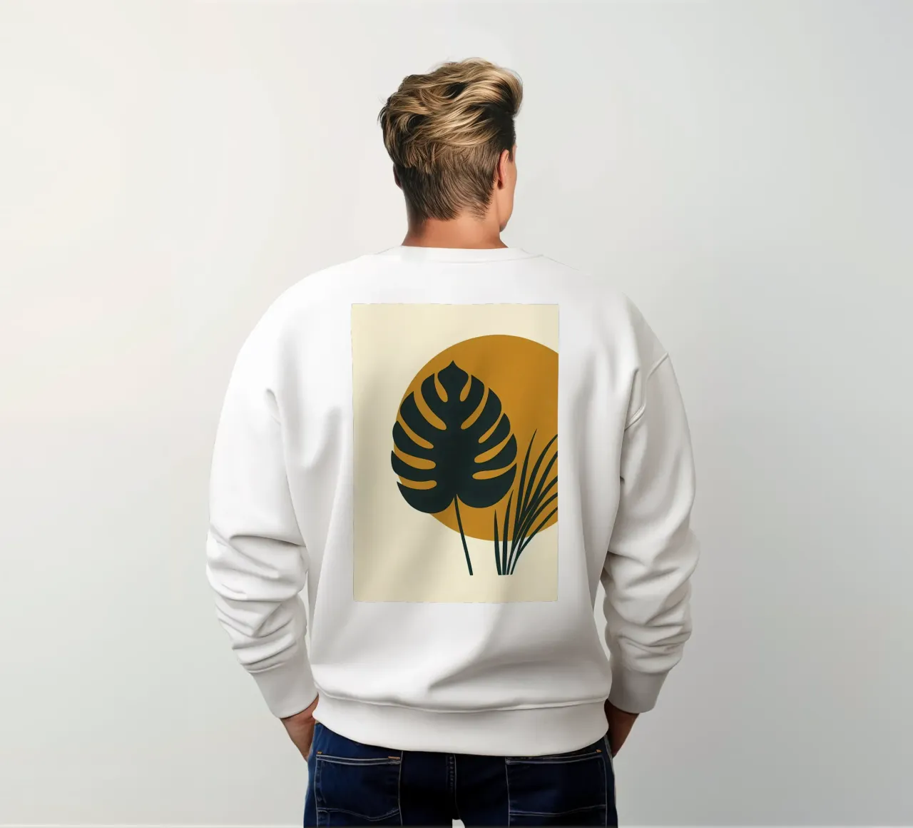 Minimalista moderno Boho Monstera Leaf astratto felpa da Bloom And Brush