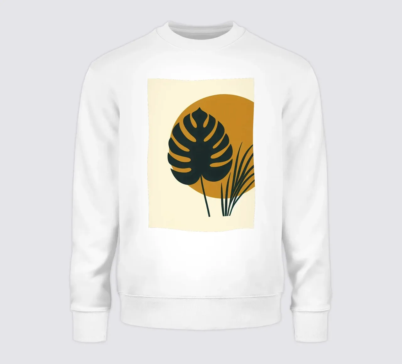 Minimalista moderno Boho Monstera Leaf astratto felpa da Bloom And Brush