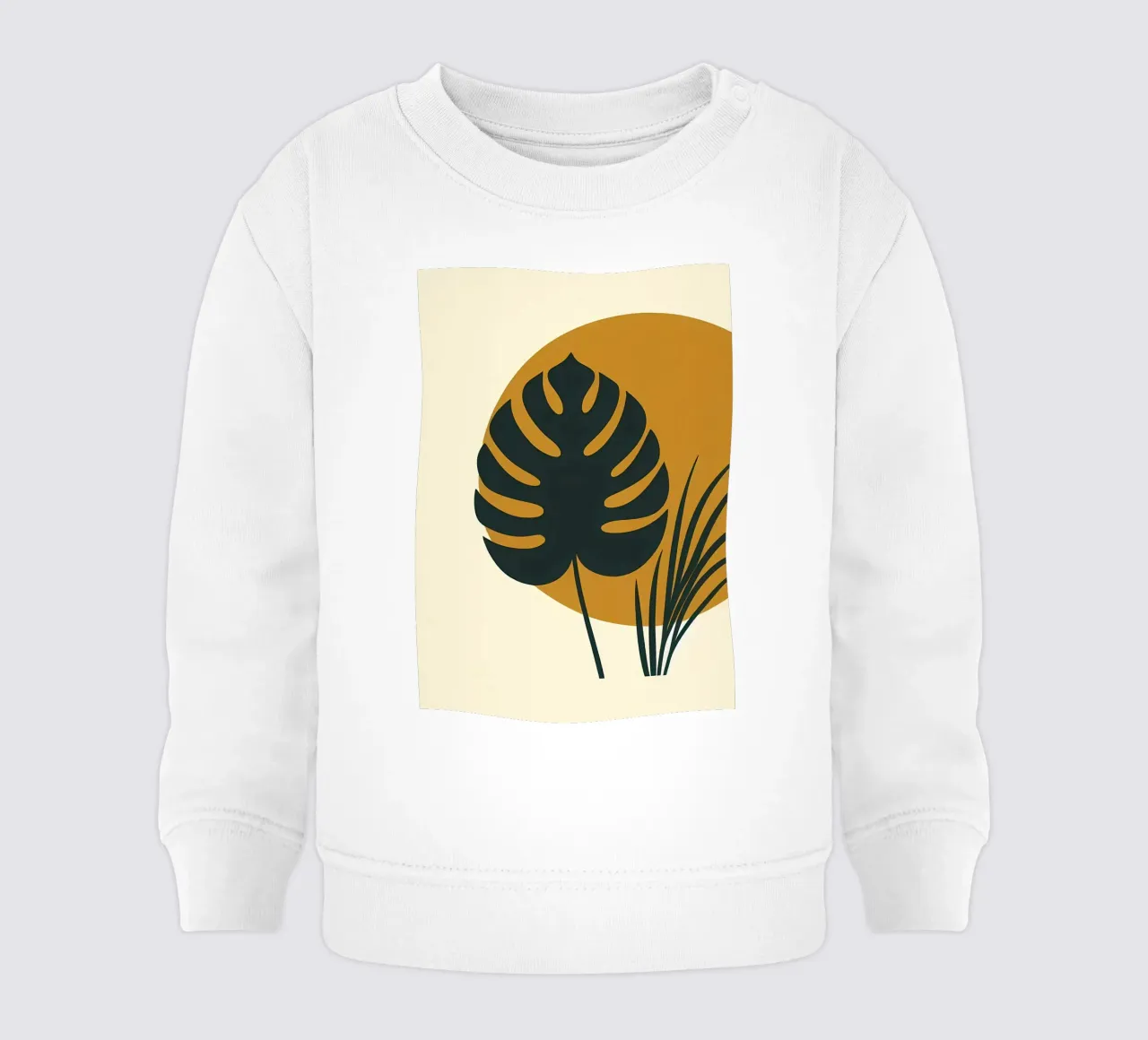 Minimalista moderno Boho Monstera Leaf astratto felpa neonato da Bloom And Brush