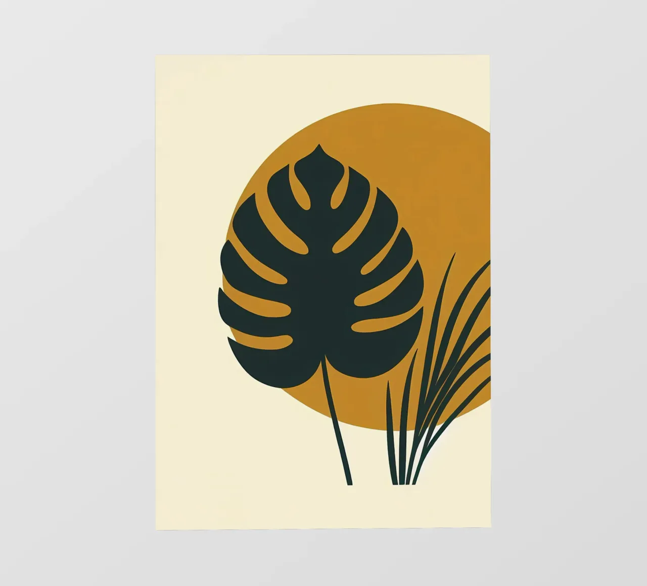 Minimalista moderno Boho Monstera Leaf astratto pellicola backlit da Bloom And Brush