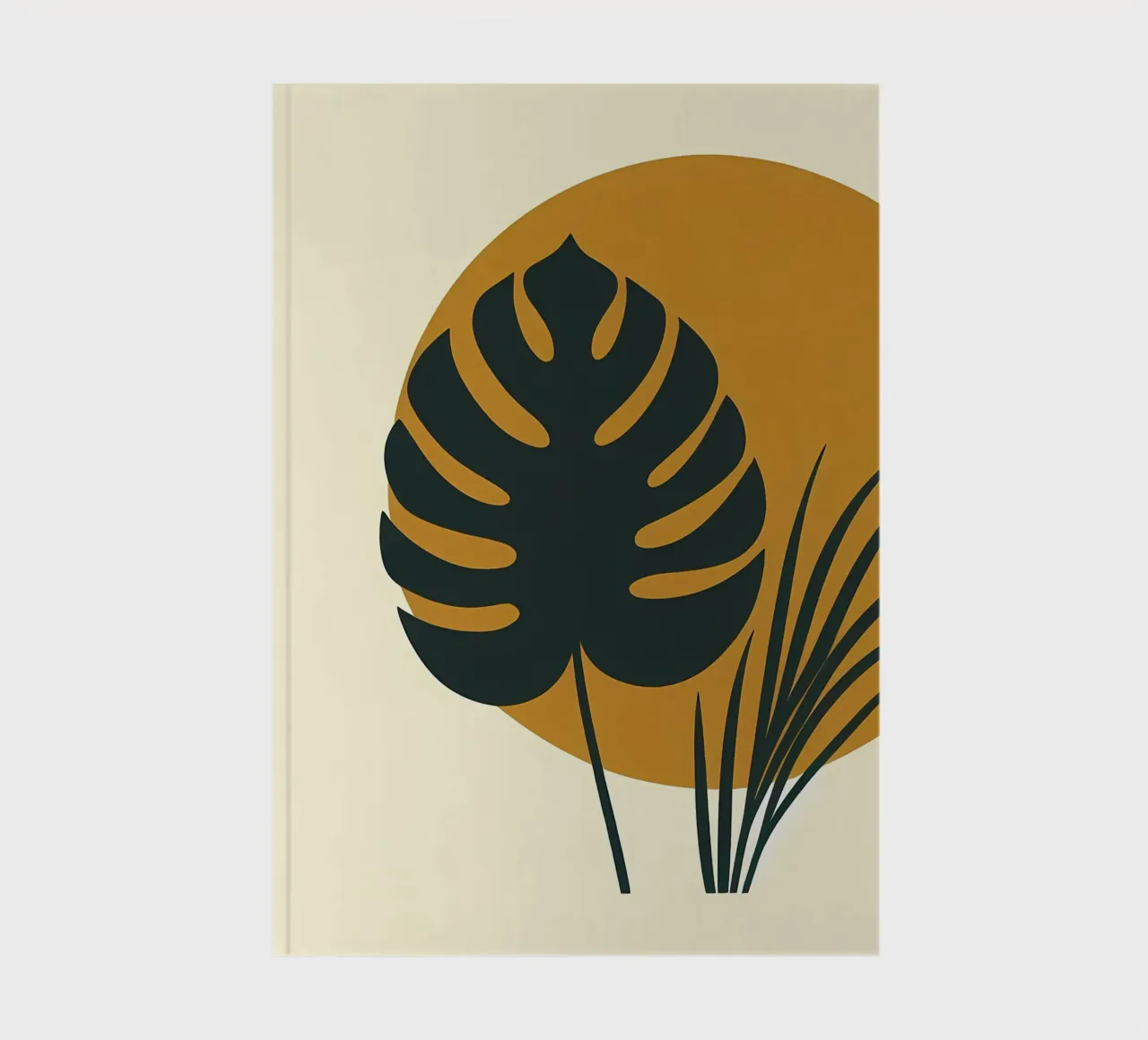 Minimalist Modern Boho Monstera Leaf Abstract notebook by Bloom And Brush