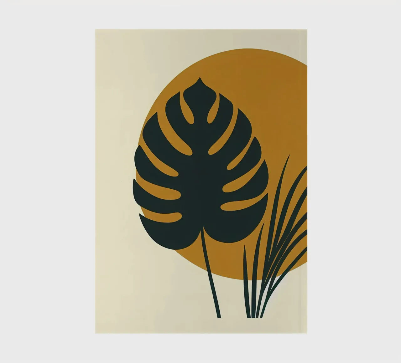 Minimalist Modern Boho Monstera Leaf Abstract notebook by Bloom And Brush