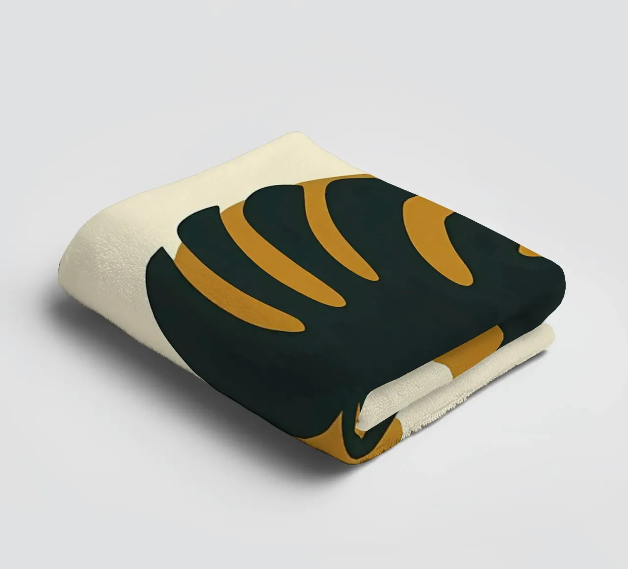 Minimalist Modern Boho Monstera Leaf Abstract towel by Bloom And Brush