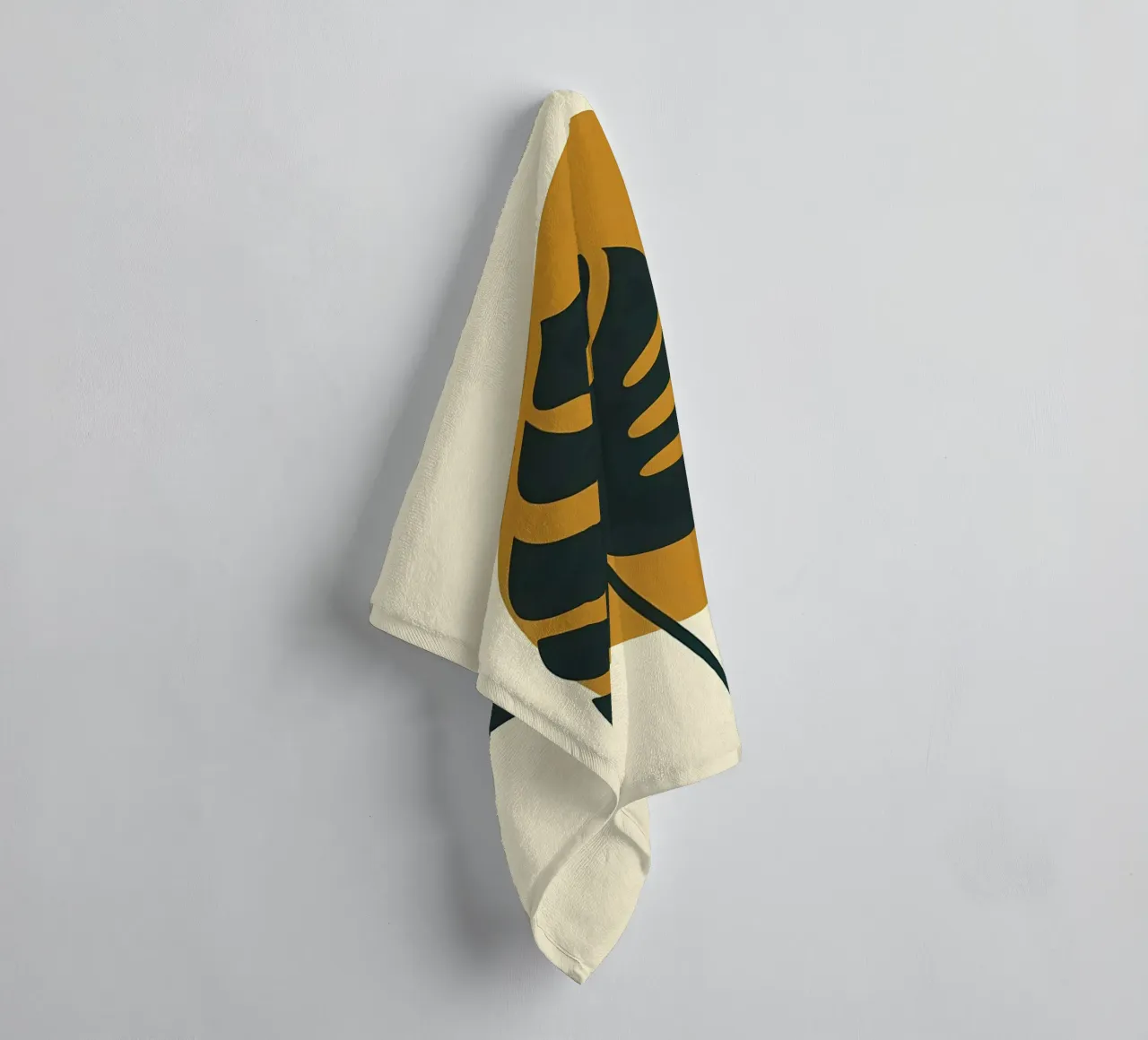 Minimalist Modern Boho Monstera Leaf Abstract towel by Bloom And Brush