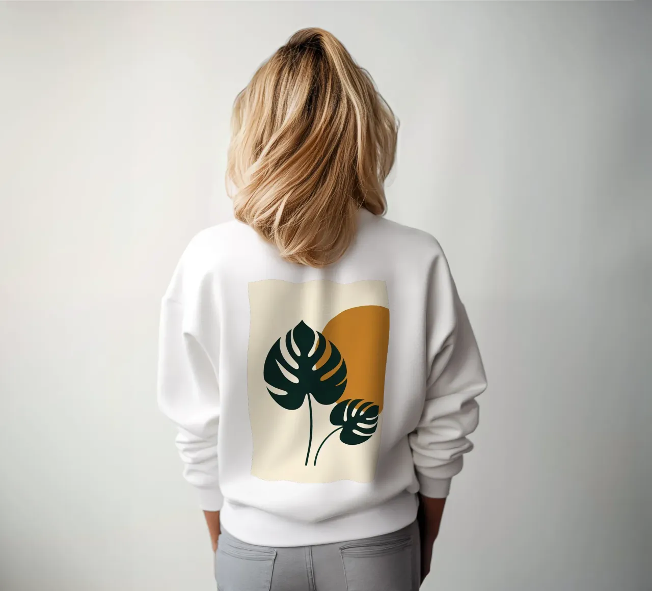 Minimalista moderno Boho Monstera Leaf astratto felpa da Bloom And Brush