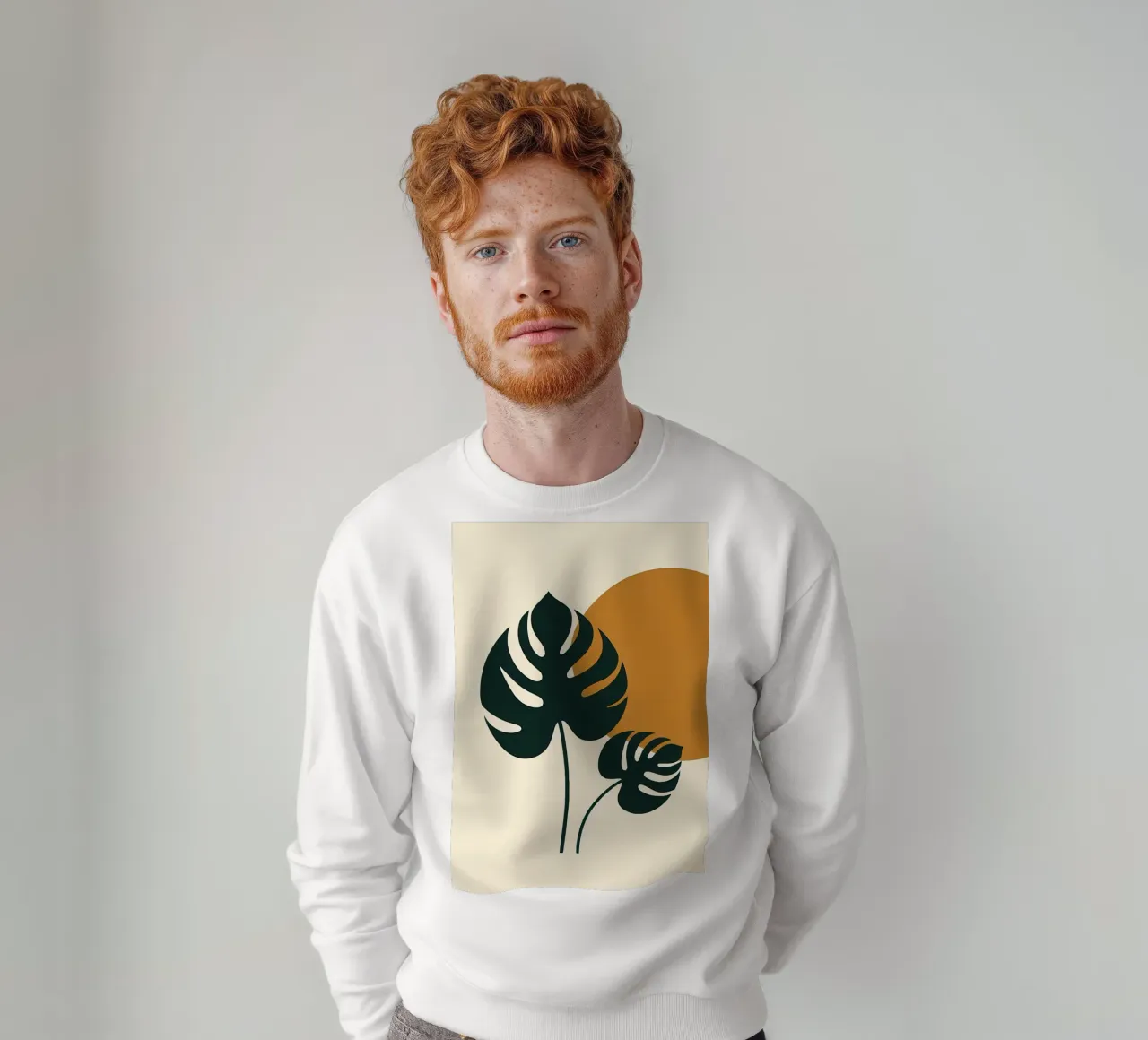 Minimalista moderno Boho Monstera Leaf astratto felpa da Bloom And Brush