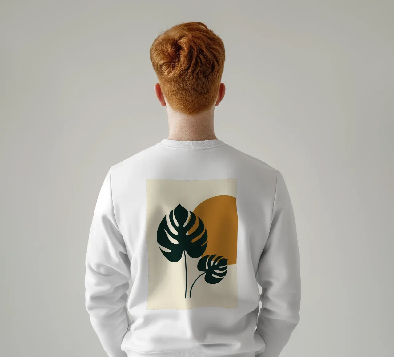 Minimalista moderno Boho Monstera Leaf astratto felpa da Bloom And Brush