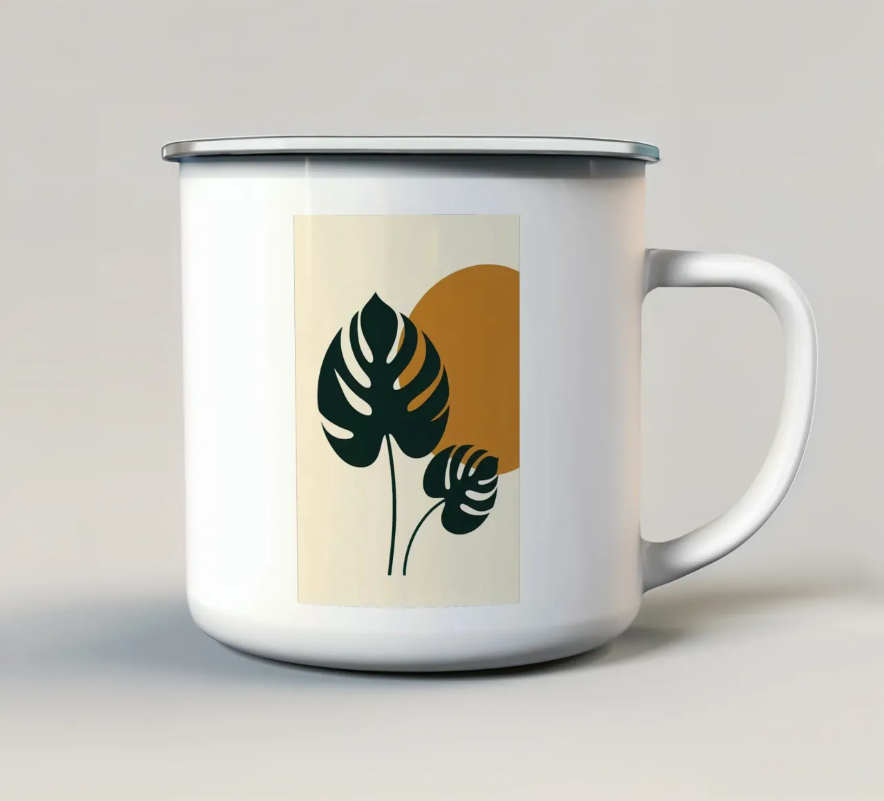 Minimalistisch Modern Boho Monsterablad Abstract emaille mok van Bloom And Brush