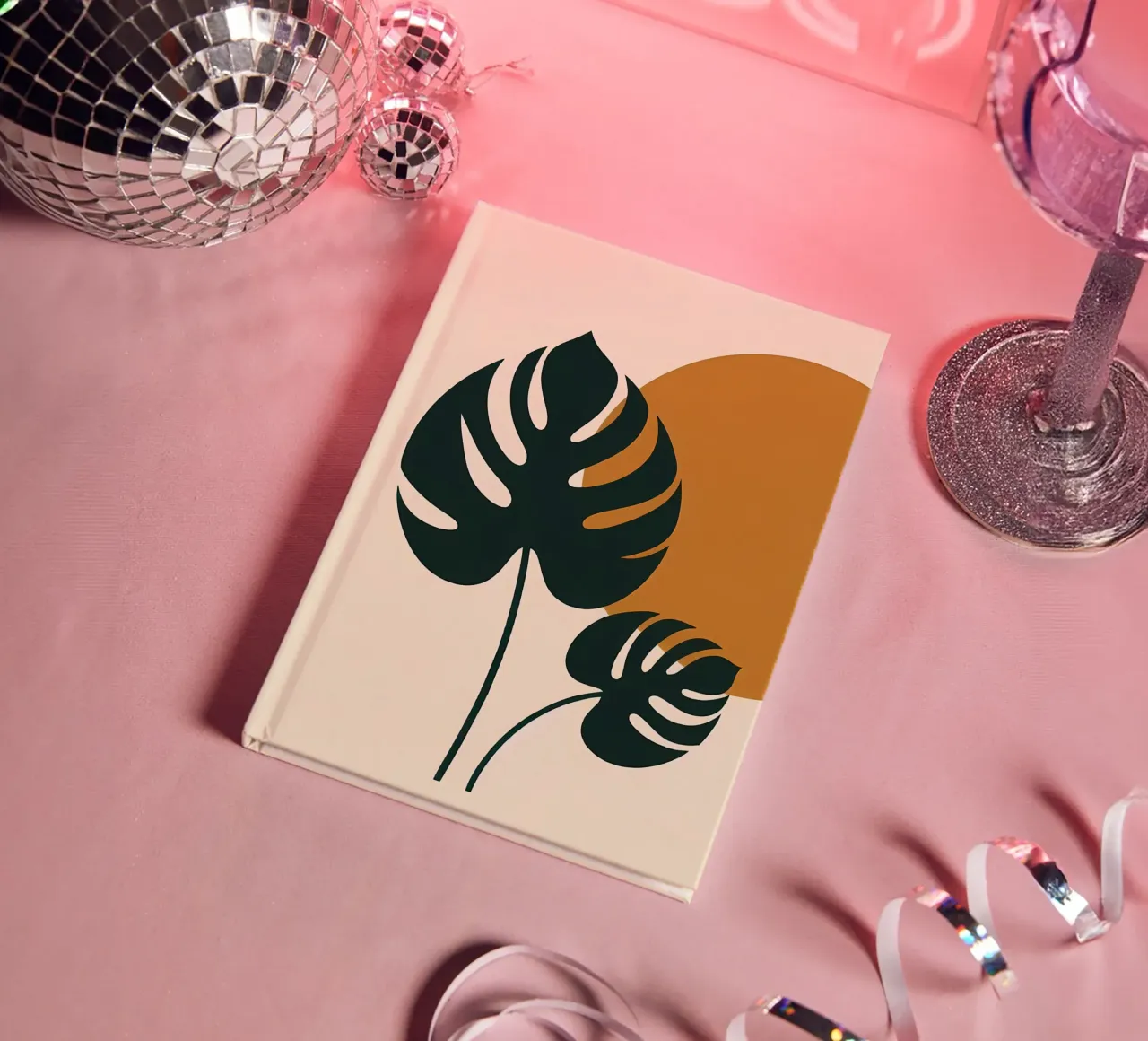 Minimalist Modern Boho Monstera Leaf Abstract notebook by Bloom And Brush