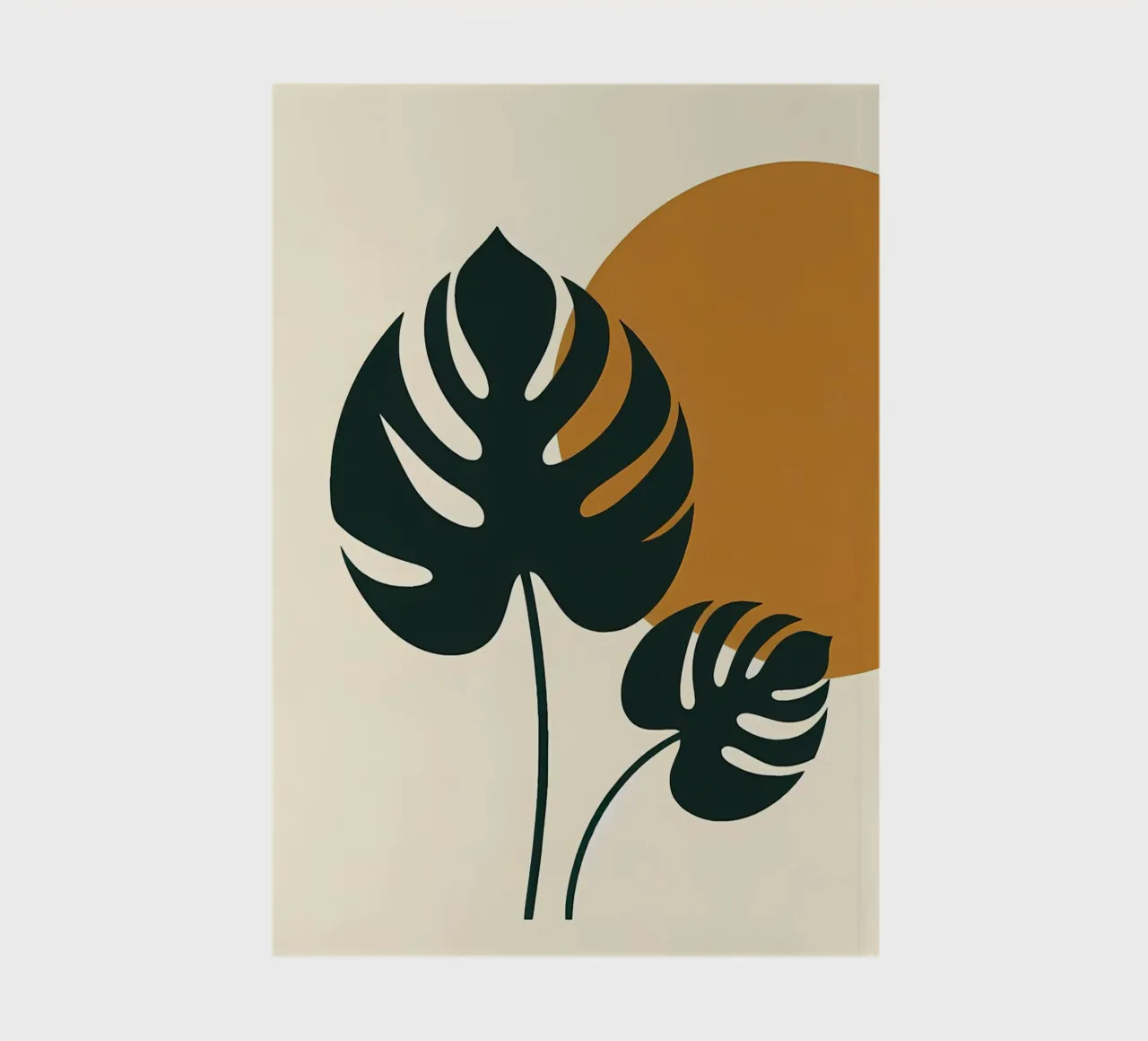 Minimalist Modern Boho Monstera Leaf Abstract notebook by Bloom And Brush