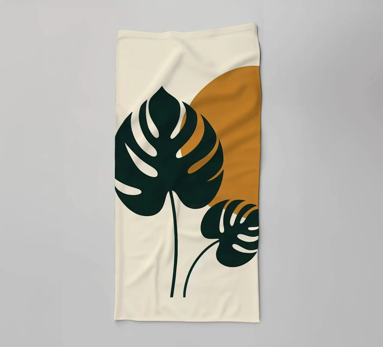 Minimalist Modern Boho Monstera Leaf Abstract towel by Bloom And Brush
