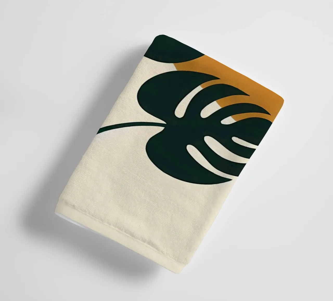 Minimalist Modern Boho Monstera Leaf Abstract towel by Bloom And Brush
