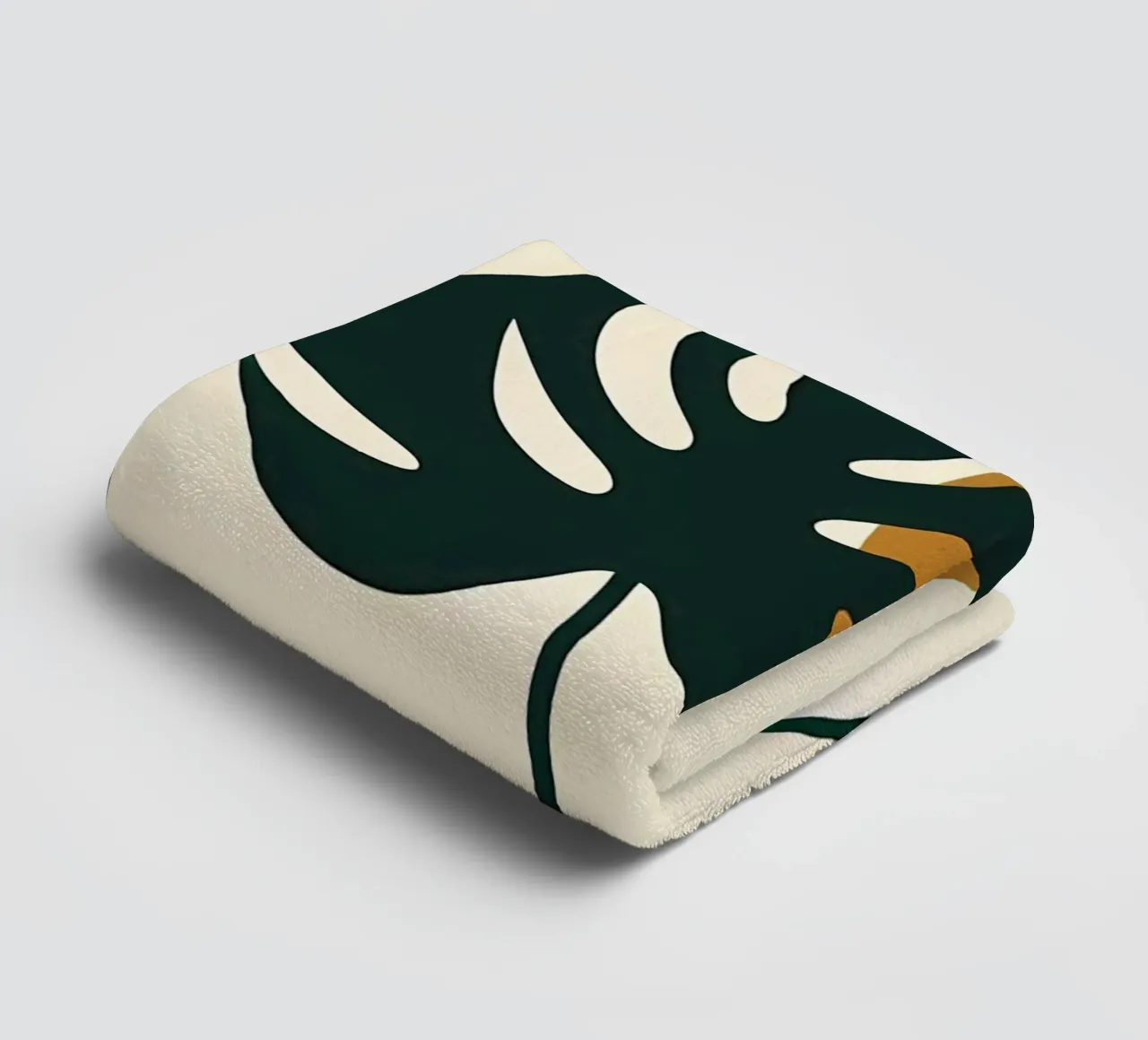 Minimalist Modern Boho Monstera Leaf Abstract towel by Bloom And Brush