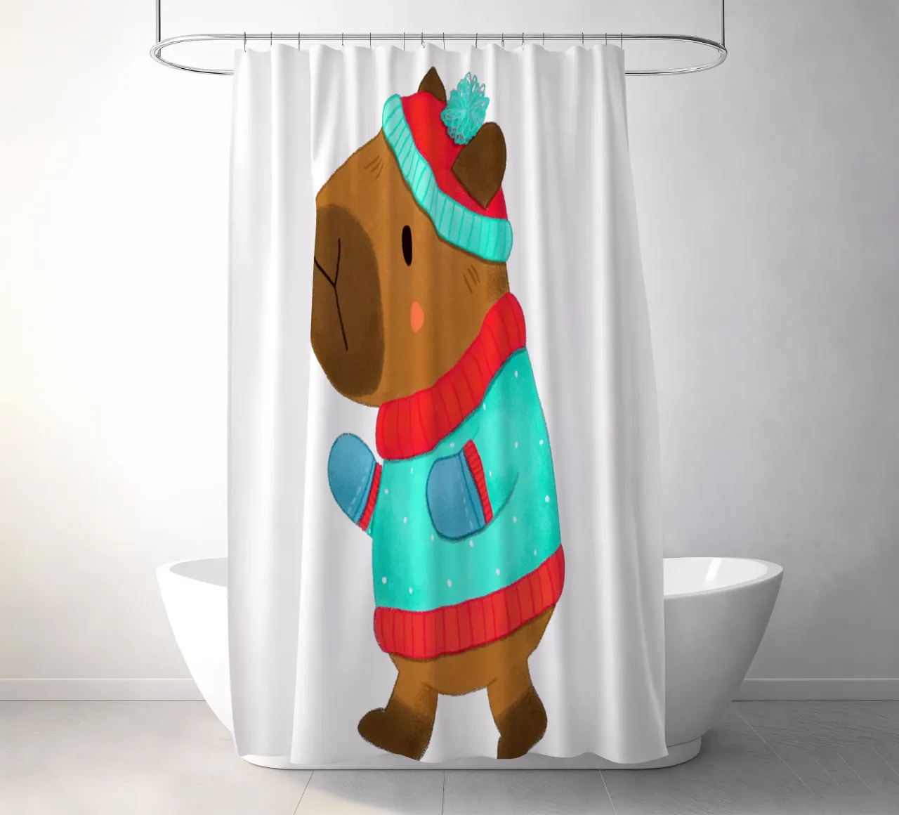 Capibara - Stile moda invernale tenda da doccia da julianamotzko