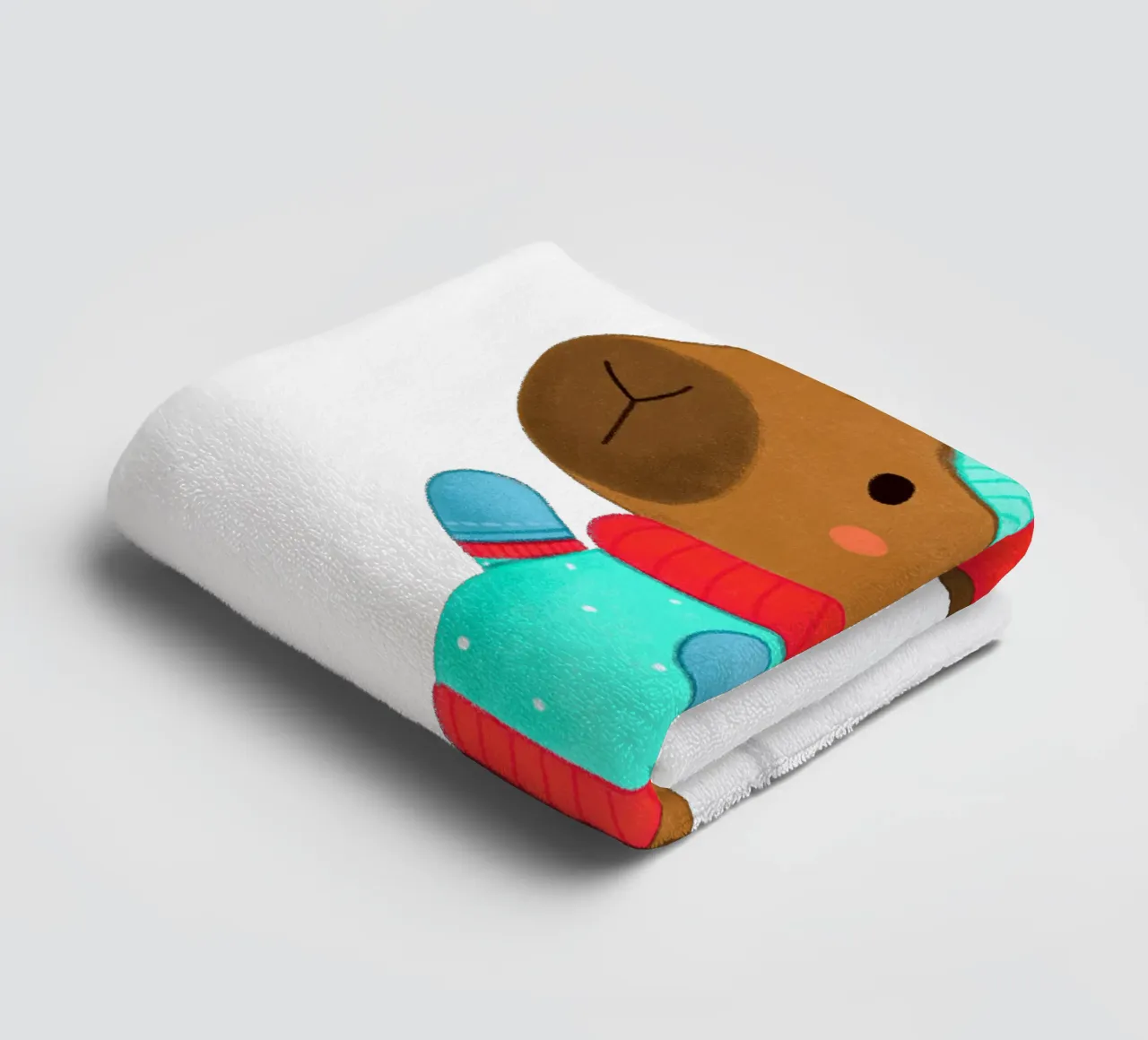 Capibara - Stile moda invernale asciugamano da bagno da julianamotzko