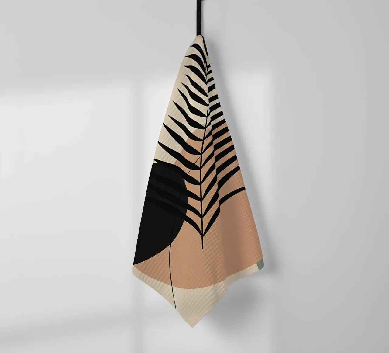Minimaliste Moderne Boho Tropical Leaf Abstract torchon de Bloom And Brush