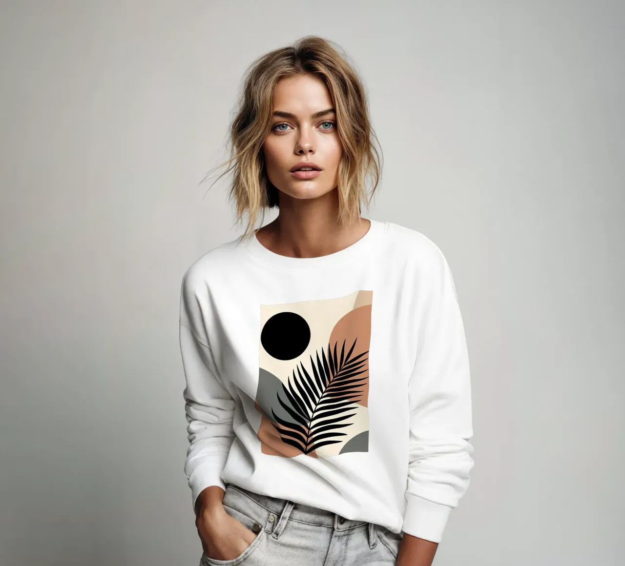 Minimalista Moderno Boho Tropicale Foglia Astratto felpa da Bloom And Brush
