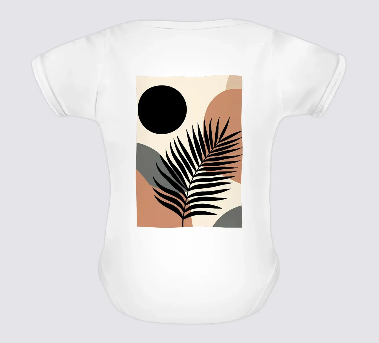Minimalistisch Modern Boho Tropisch Abstract Blad babyrompertje korte mouwen van Bloom And Brush