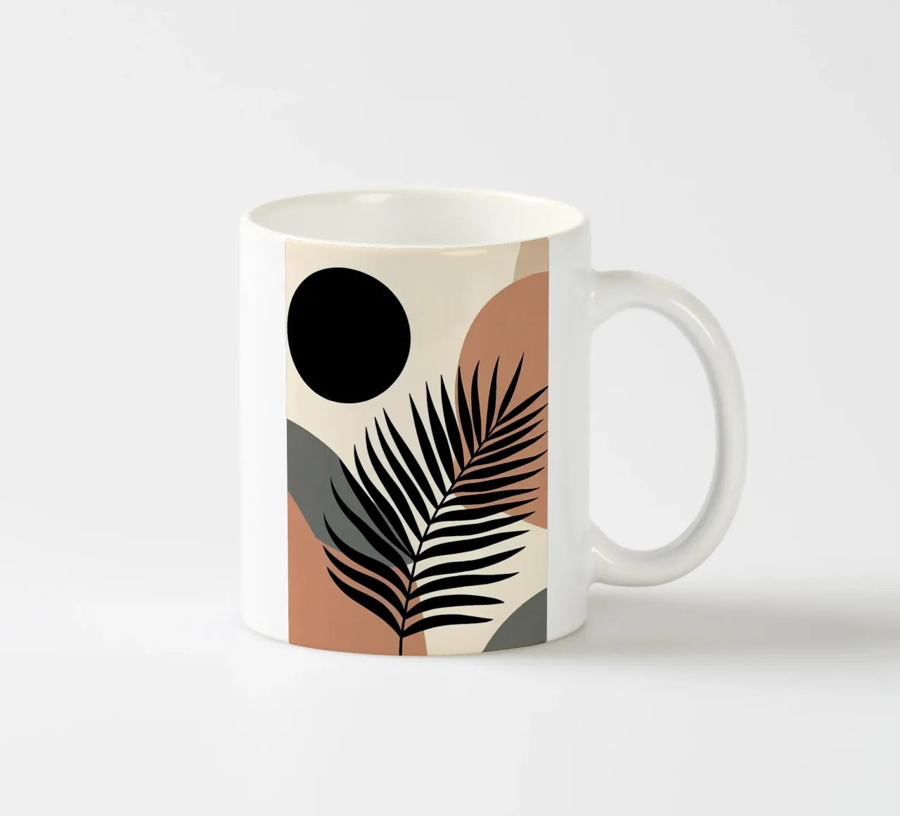Minimalistisch Modern Boho Tropisch Abstract Blad keramische mok van Bloom And Brush
