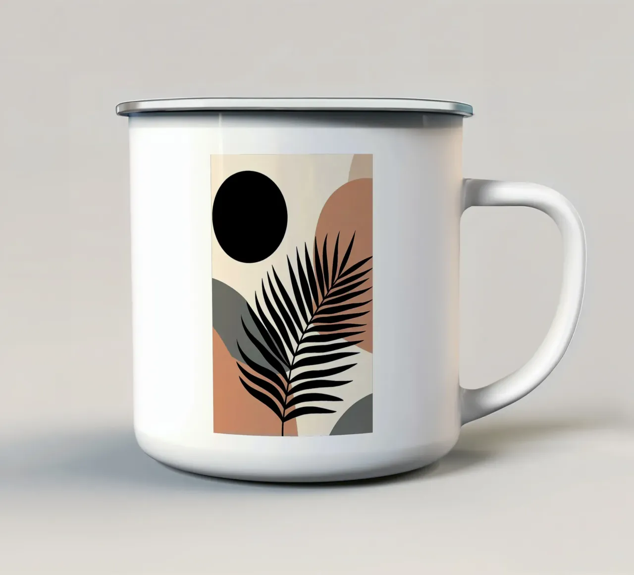 Minimalista Moderno Boho Tropicale Foglia Astratto tazza in smalto da Bloom And Brush