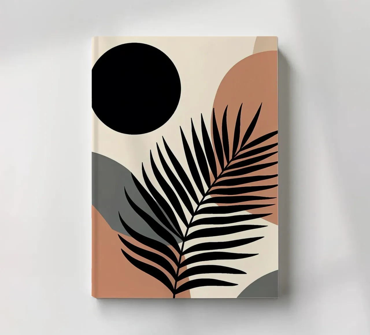 Minimalist Modern Boho Tropical Leaf Abstract notebook by Bloom And Brush
