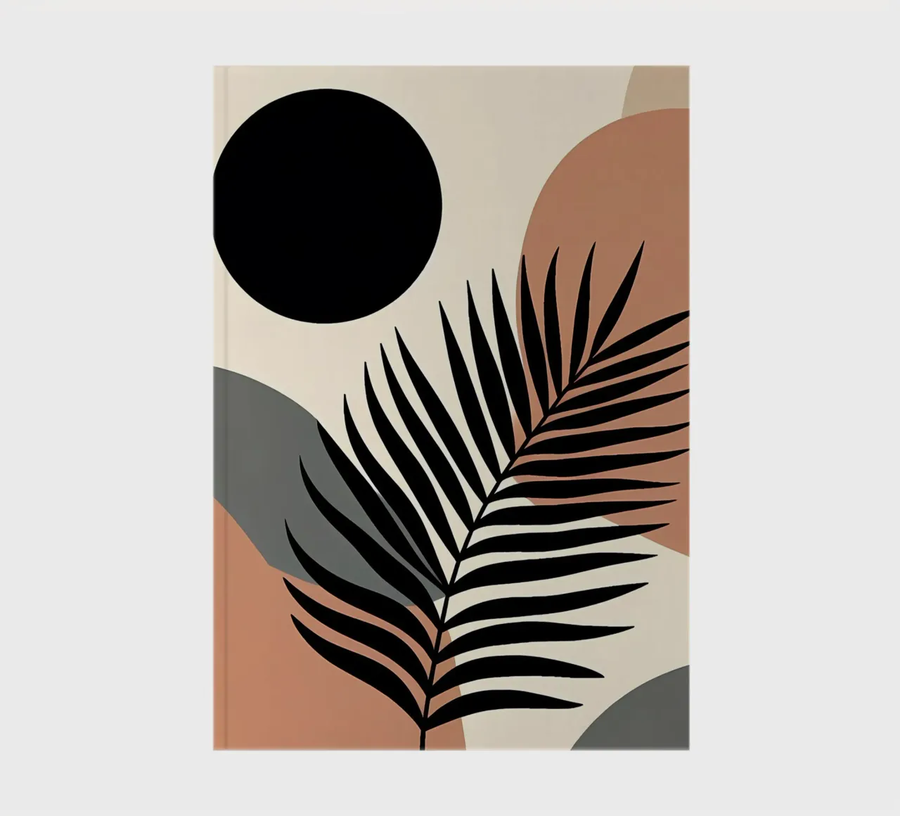 Minimalist Modern Boho Tropical Leaf Abstract notebook by Bloom And Brush