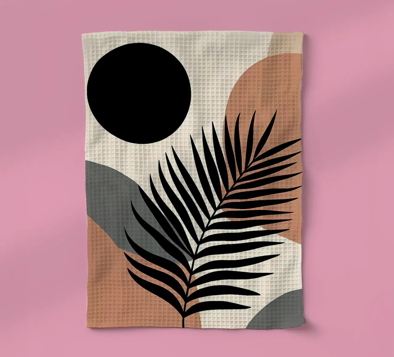 Minimaliste Moderne Boho Tropical Leaf Abstract torchon de Bloom And Brush