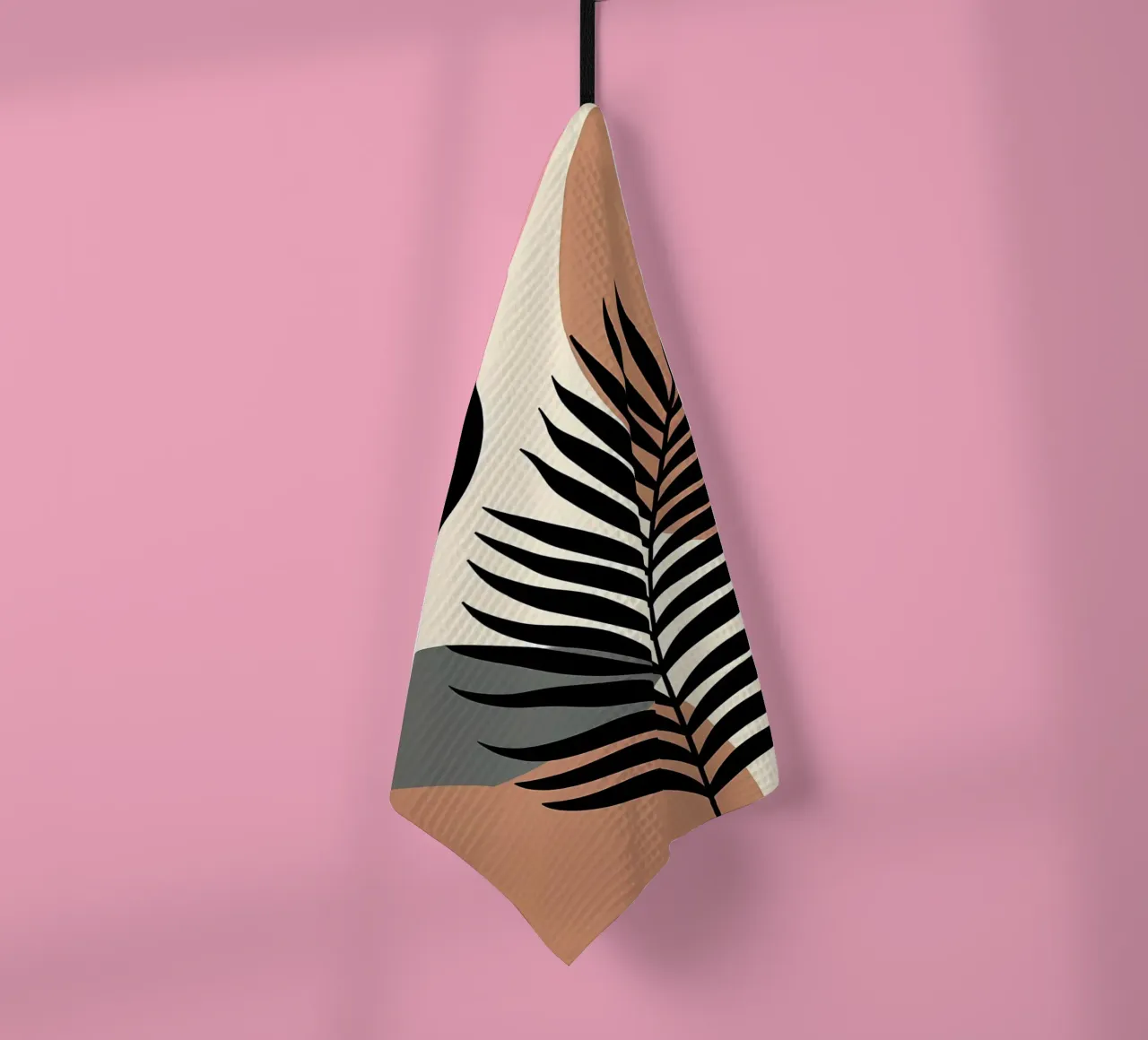 Minimaliste Moderne Boho Tropical Leaf Abstract torchon de Bloom And Brush