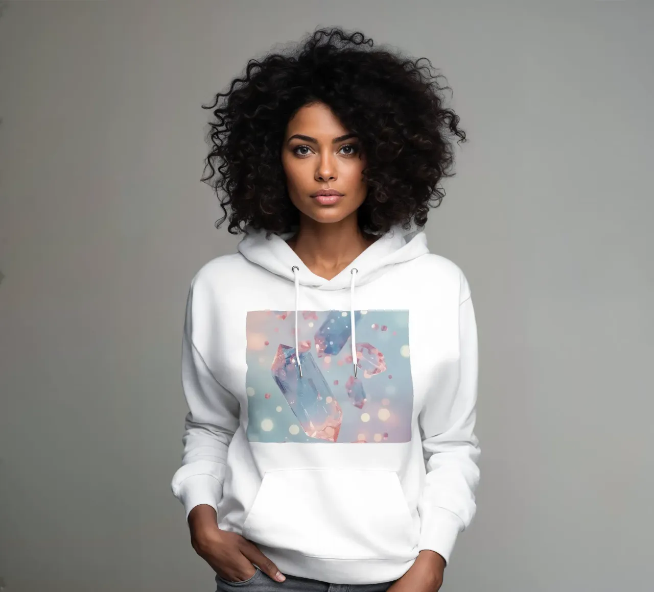 Cristales flotantes con fondo bokeh sudadera con capucha de DesignDoodle