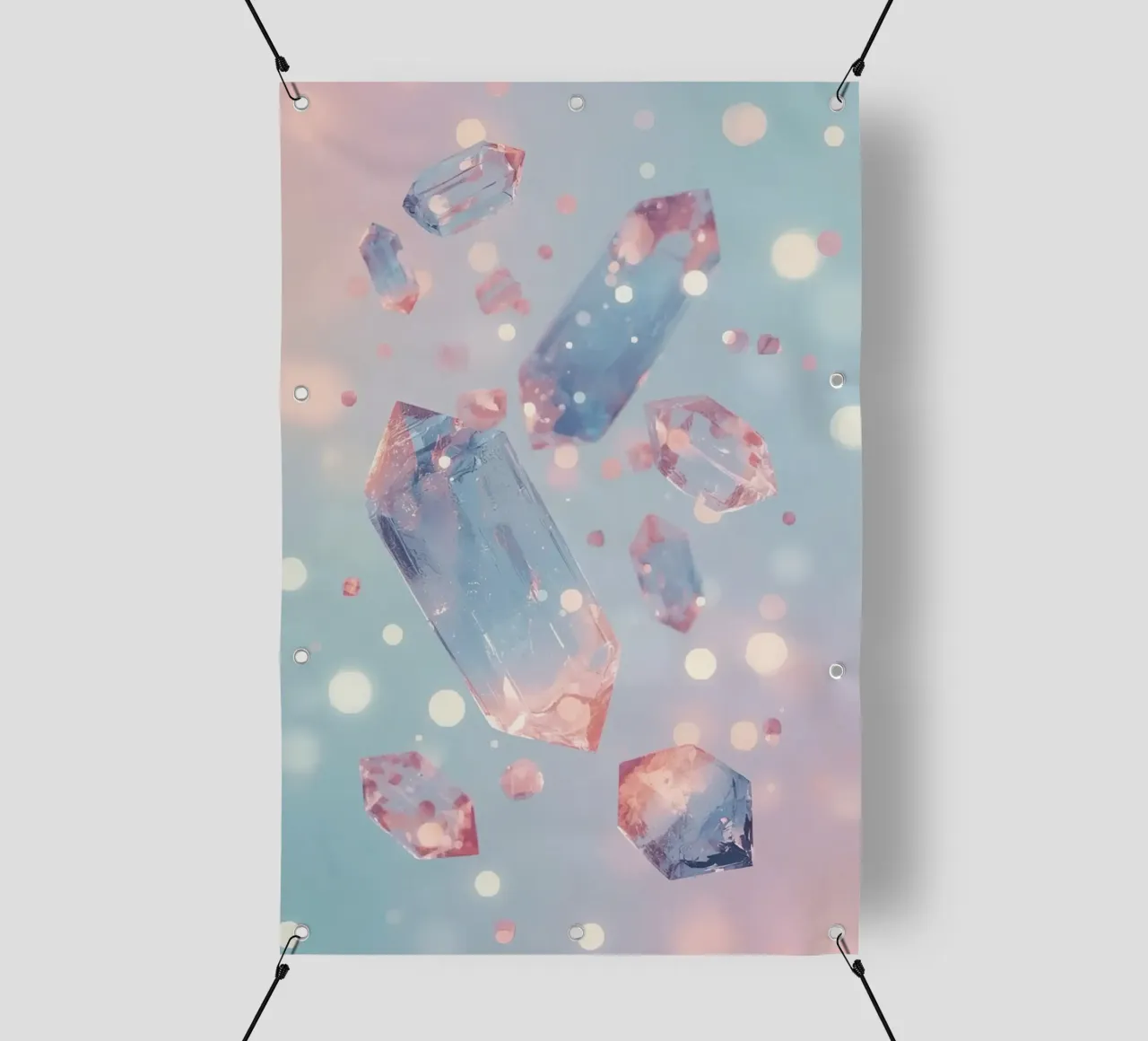 Cristalli galleggianti con sfondo bokeh telo in pvc da DesignDoodle