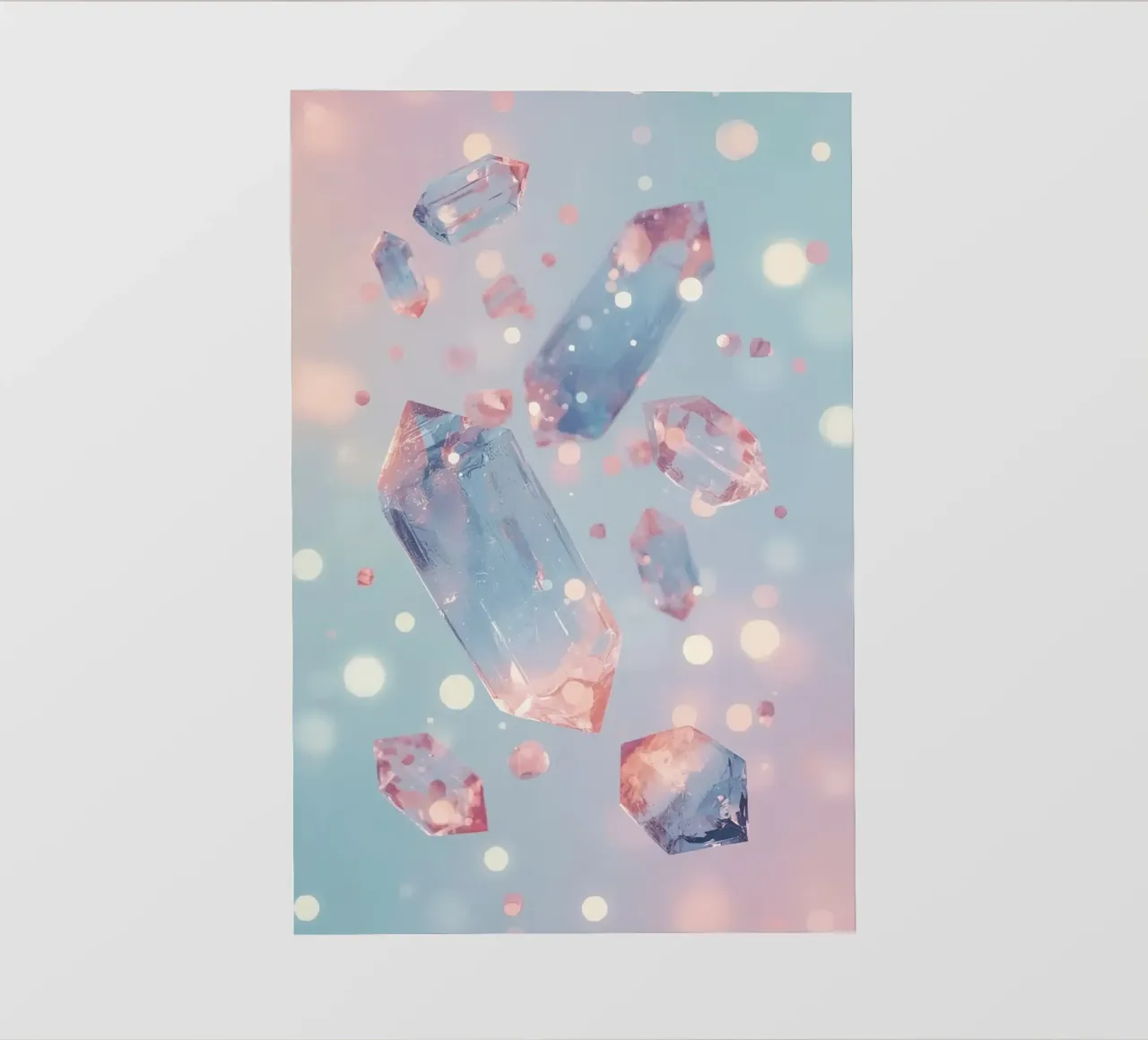 Cristalli galleggianti con sfondo bokeh telo in pvc da DesignDoodle