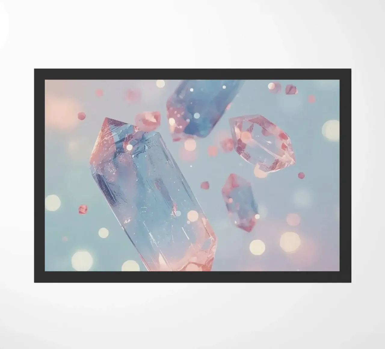 Cristalli galleggianti con sfondo bokeh zerbino da DesignDoodle